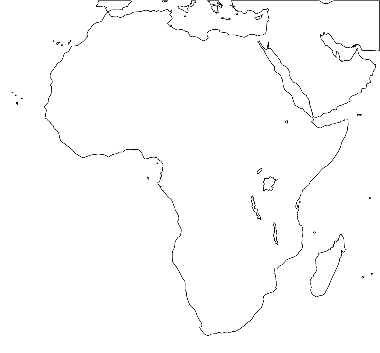 Slepá mapa - Afrika