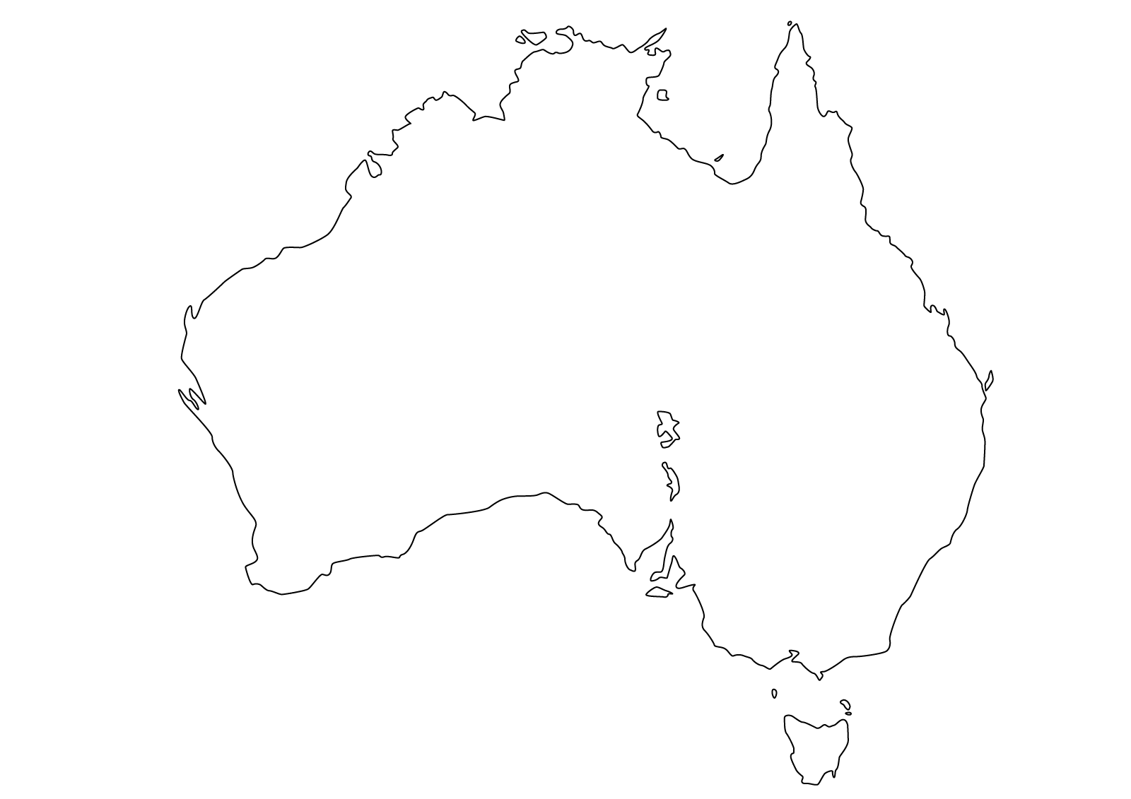 Slepá mapa - Austrálie